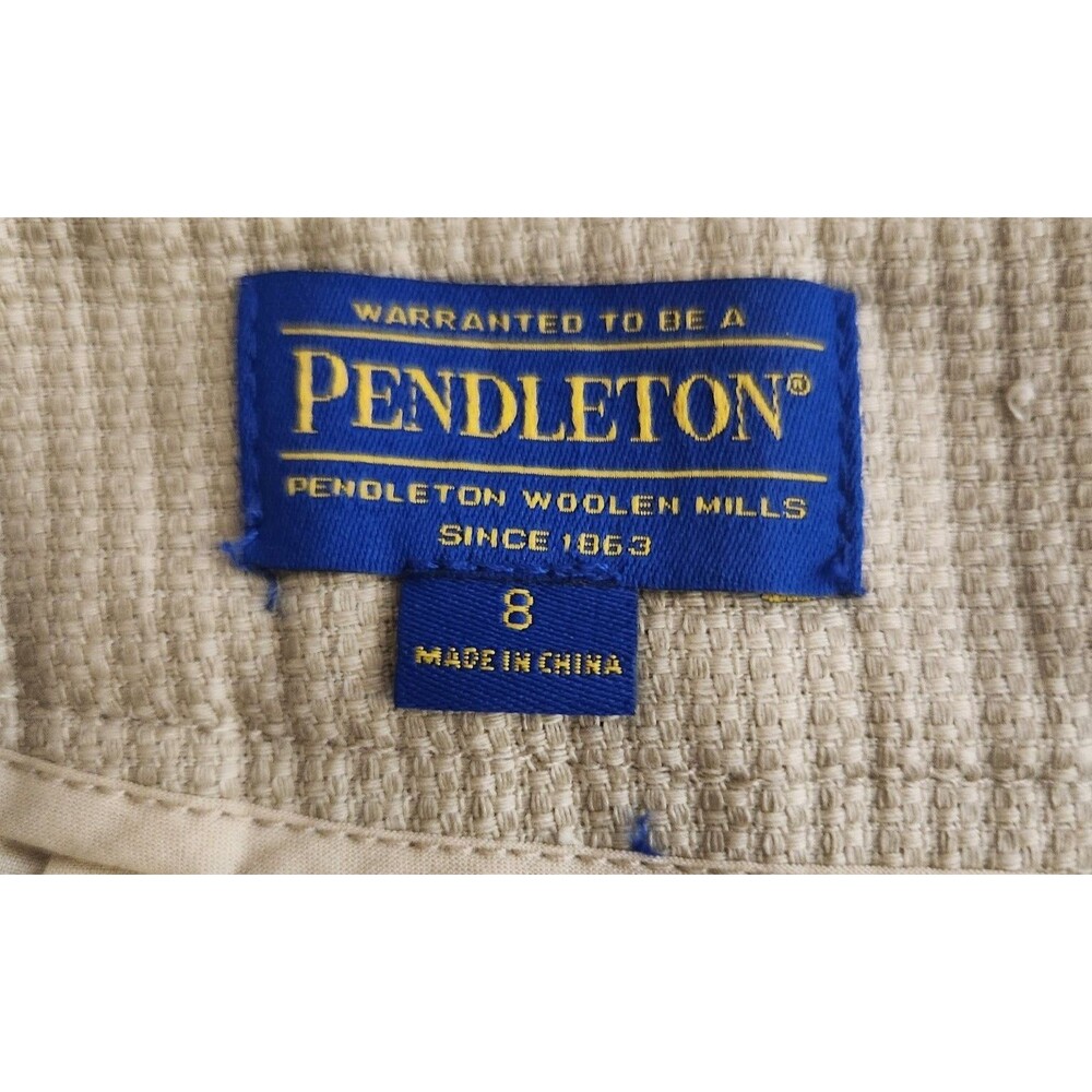 Pendleton Cotton Pique Skirt Size 8 Beige Career 100% Cotton - Picture 7 of 9